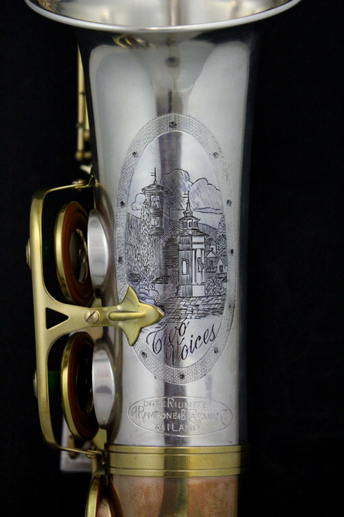 Rampone and Cazzani Due Voci saxophone engraving detail
