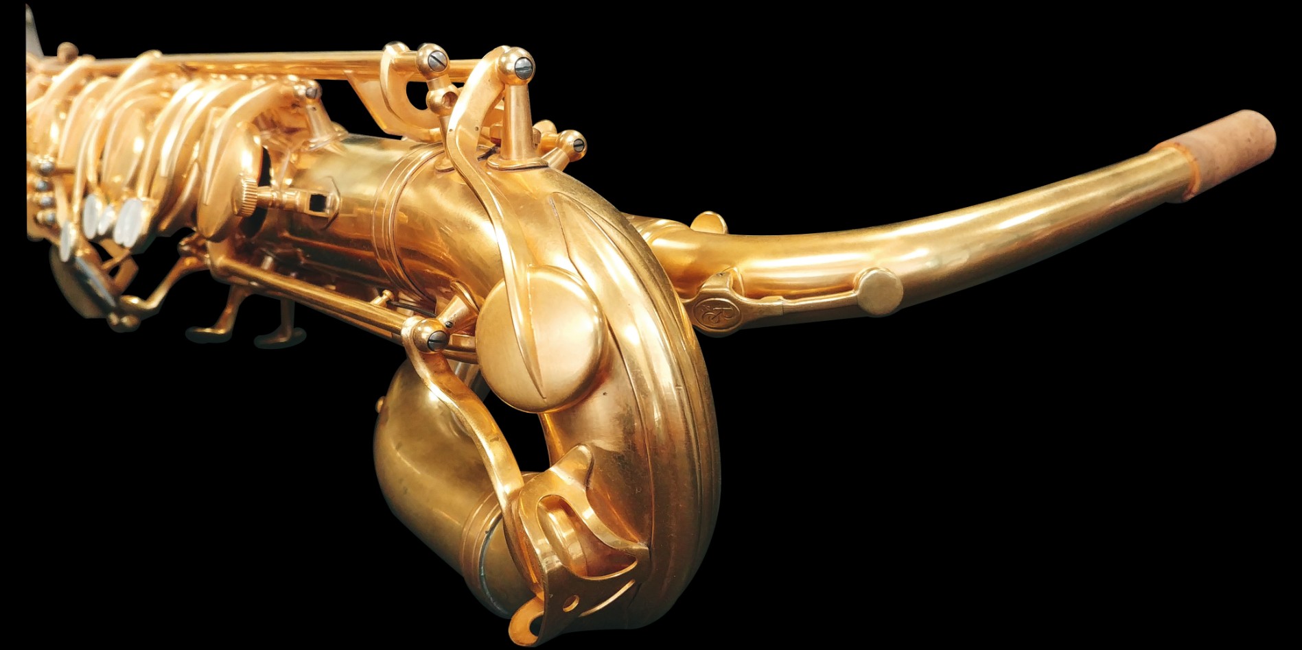 Rampone and Cazzani baritone saxophone neck and bow detail