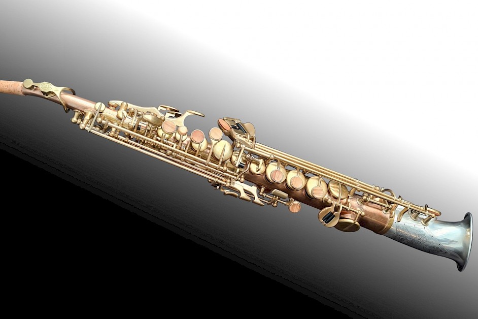 Rampone and Cazzani Saxello saxophone in brass and silver finish